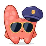 👮 Desenho animado, Polícia, Óculos de sol, Blob, Chapéu telegram sticker