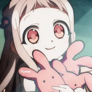 🥬 Yashiro Nene Toilet-bound Hanako-kun Anime, Manga, Mignon, Fille, Rose, Lapin, Dessin animé telegram sticker