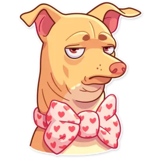 😕 Hund, Tier, süß, Schleife, Herzen, Aufkleber whatsapp sticker