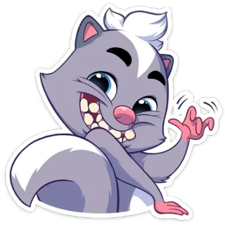 👋 Stinktier, Cartoon, Tier, süß, Aufkleber, lustig, Figur telegram sticker