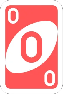 0️⃣ uno, kaartspel, rood, nul telegram sticker