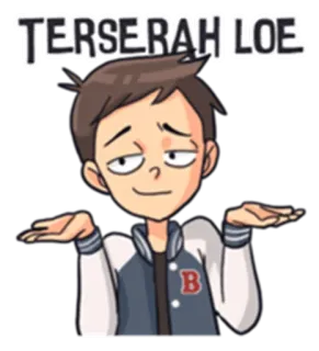 😒 TERSERAH LOE 漫画, 肩をすくめる, 無関心, Terserah, Loe telegram sticker