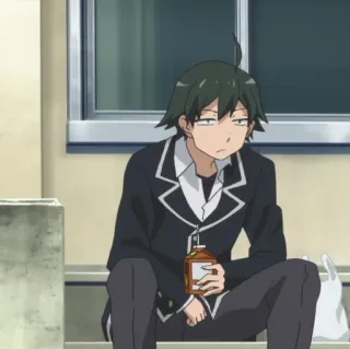 🥀 Hachiman Hikigaya My Teen Romantic Comedy SNAFU Anime, Personagem, Sentado, Hachiman Hikigaya, Oregairu telegram sticker
