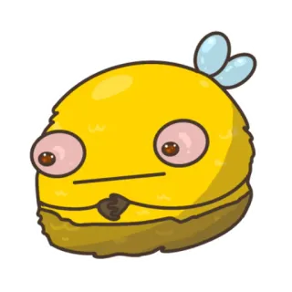 😥 cartoon, geel, insect, vleugels, ogen, grappig, illustratie telegram sticker