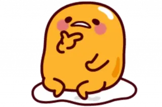 🥞 Gudetama uovo, tuorlo, pigro, cartone animato, personaggio, cibo whatsapp sticker