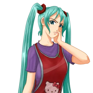 😡 Anime, Mädchen, Hello Kitty whatsapp sticker