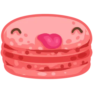 😜 macaron, dessert, sweet, food, cute, pink, tongue, emoji telegram sticker