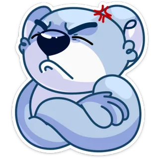 😑 marah, beruang, kartun, stiker, frustrasi, pemarah whatsapp sticker
