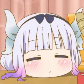 🎀 Kanna Kamui Miss Kobayashi's Dragon Maid anime, naga, mengantuk, imut, Kanna whatsapp sticker