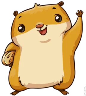 👋 Hamster, niedlich, Cartoon, Tier, Nagetier, freundlich, winkend telegram sticker