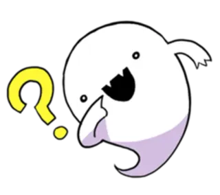 🤔 spook, vraagteken, verward, schattig, cartoon telegram sticker