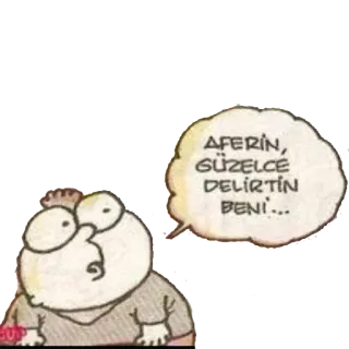👏 AFERIN, GÜZELCE DELIRTIN BENI... 만화, 말풍선, 일러스트, 터키어, 캐릭터 telegram sticker