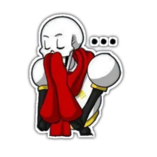 😶 Papyrus Undertale ooo squelette, écharpe, mignon, personnage, jeu vidéo telegram sticker