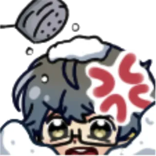 😡 Anime, Dibujos animados, Enojado, Ducha telegram sticker