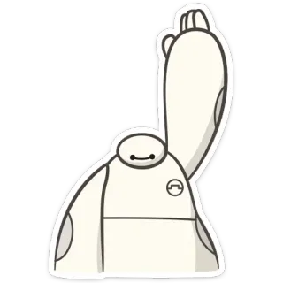 💪 Baymax Big Hero 6 Baymax, Les Nouveaux Héros, dessin animé, robot, personnage telegram sticker
