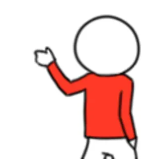 👋 stick figure, cartoon, simple, pointing whatsapp sticker