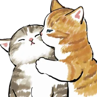 💕 kucing, kucing, cium, imut, hewan, kawaii, stiker telegram sticker