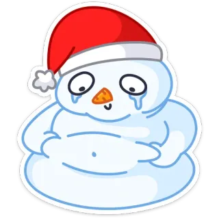 😭 Muñeco de nieve, Navidad, Invierno, Dibujos animados, Lindo, Triste whatsapp sticker