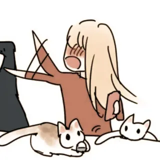🦊 cartoon, katten, persoon, geschokt, stripstijl telegram sticker