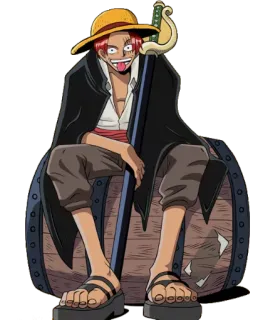 😜 Shanks One Piece Shanks, One Piece, animé, pirate, manga, personnage telegram sticker