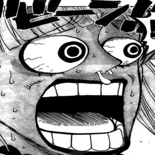 😟 Luffy One Piece anime, one piece, luffy, cartoon, shocked, manga, reaction telegram sticker