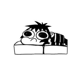 🙁 cartoon, manga, anime, character, sad, sleepy, laying down telegram sticker