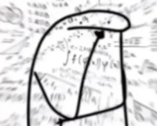 🤨 orang-orangan, matematika, berpikir, coretan, rumus, persamaan whatsapp sticker