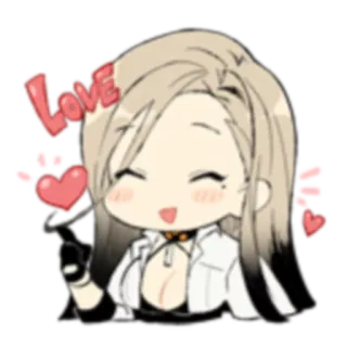 😍 Love love, cartoon, heart, cute, female telegram sticker