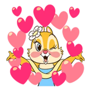 💝 Clarice cartoon, disney, clarice, hearts, chipmunk telegram sticker
