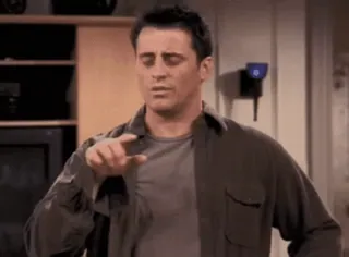 ⛔️ Joey Tribbiani Friends Джоуи, Друзья, Сериал, Указывать пальцем, Мэтт Леблан whatsapp sticker