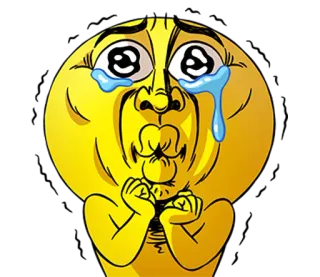 😢 Biểu tượng cảm xúc, Khóc, Van xin, Vàng, Phim hoạt hình telegram sticker