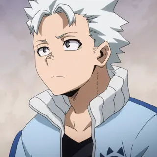 🎒 Inasa Yoarashi My Hero Academia anime, character, Inasa Yoarashi, My Hero Academia, white hair, student telegram sticker