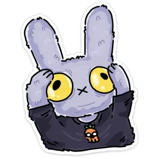 😱 rabbit, cartoon, sticker, animal, cute, funny whatsapp sticker
