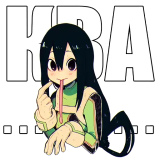 😠 HBA аниме, девушка, язык, персонаж, милый telegram sticker