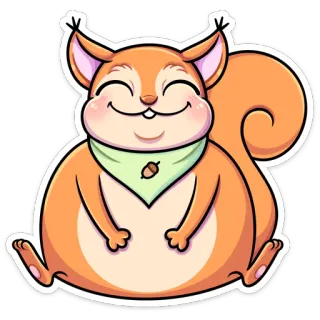 🍫 esquilo, animal, desenho animado, fofo, engraçado, adesivo telegram sticker