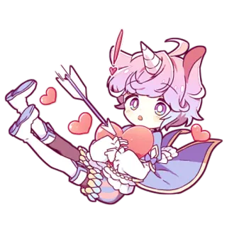 🏹 Anime, Chibi, Valentinstag, Amor, Herzen telegram sticker