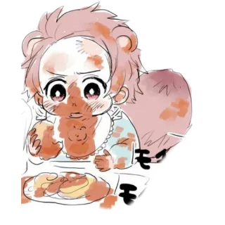 🤡 モイ Cartoon, Niedlich, Kind, Essen, Chaotisch, Essen whatsapp sticker