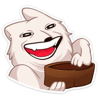 💰 cane, divertente, animale, meme, carino, cane bianco, cartone animato, animale domestico telegram sticker