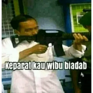 🗿 Keparat kau wibu biadab weapon, gun, man, uniform telegram sticker