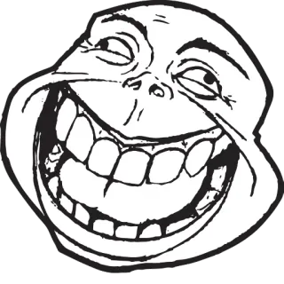 😅 Trollface troll, meme, internet, trolling, humor, funny telegram sticker