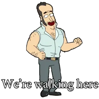 🚶 We're walking here мультфильм, ходьба, стикер telegram sticker