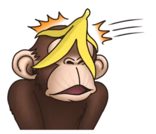 🍌 macaco, casca de banana, desenho animado, animal, adesivo telegram sticker