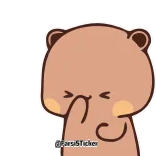 😘 @StickerSticker fofo, adesivo, urso, desenho animado, dedo, expressão telegram sticker