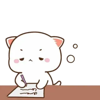 🥱 kucing, menulis, lucu, kartun, binatang, gambar, kawaii telegram sticker