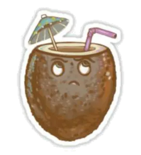 🍹 coconut, drink, cartoon, tropical, summer, juice telegram sticker