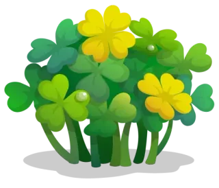 ☘ klaver, plant, geel, groen, bloemen, natuur telegram sticker