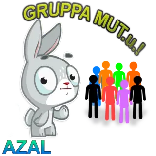 😁 GRUPPA M.U.T.U! Cartoon, Kaninchen, Tier, Gruppe telegram sticker