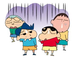 😰 Shin-chan anime, cartoon, sad, upset, Shin-chan telegram sticker