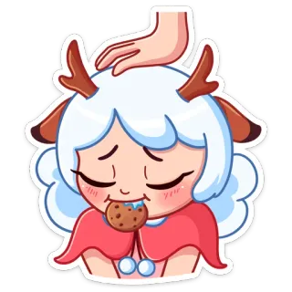 🍪 Аниме девушка, Печенье, Милый, Мультфильм, Наклейка whatsapp sticker