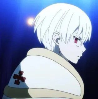 ♥️ Sho Kusakabe Fire Force anime, fire force, sho kusakabe, anime character, white hair telegram sticker